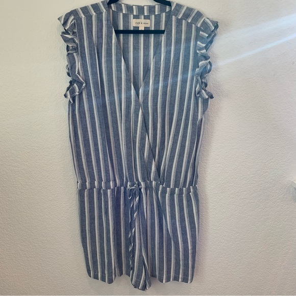 Cloth & Stone Shorts Romper Linen Blend Size Large - Picture 2 of 9